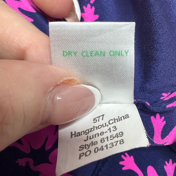 Lilly Pulitzer Get Hoppy Guava Silk Blouse Womens Large - Picture 7 of 9